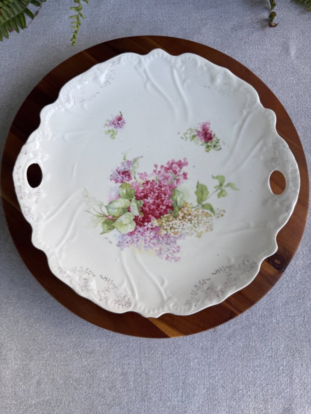 Antique Schumann Bavaria Lilac Cake Plate – Vintage Floral Porcelain